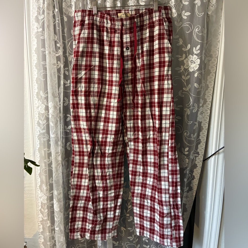 Blue mountain Red and White Plaid Pajama Pants perfect for Christmas size medium